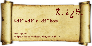 Kövér Ákos névjegykártya